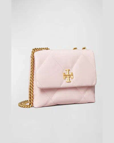 Tory Burch Small Kira Diamond Quilted Convertible Leather Shoulder Bag In Neutral