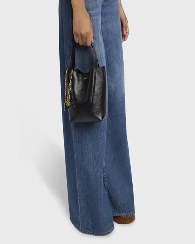 Chloé Chloè Spin Small Leather Tote Bag In Black