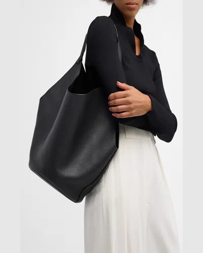 Khaite Lotus Medium Pebbled Leather Tote Bag In Dark Ivory