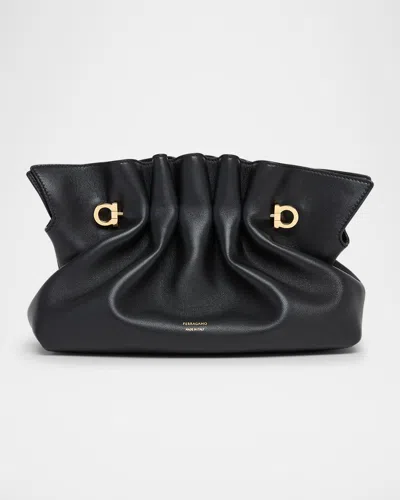 Ferragamo Small Soft Shoulder Bag In Nero