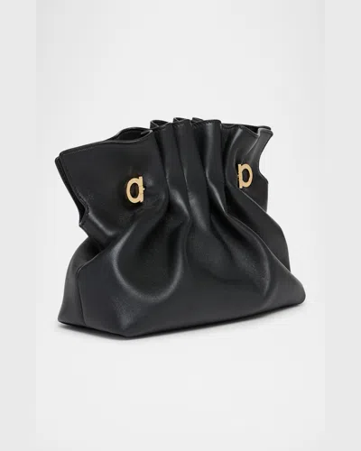 Ferragamo Small Soft Shoulder Bag In Nero