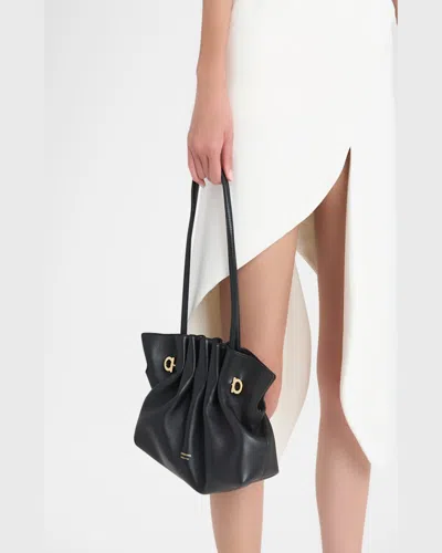 Ferragamo Small Soft Shoulder Bag In Nero