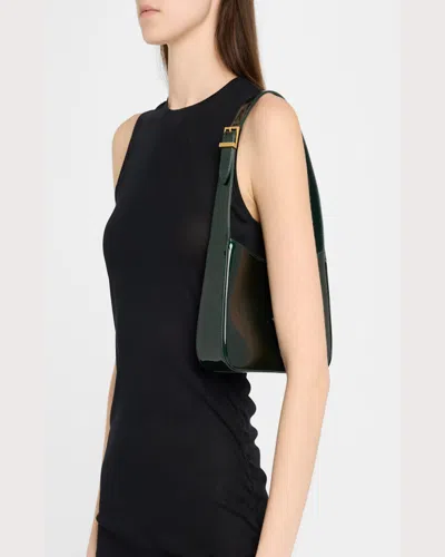 Saint Laurent Le 5 A 7 Ysl Shoulder Bag In Patent Leather In Fir Leaf