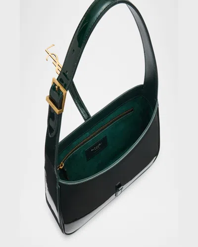 Saint Laurent Le 5 A 7 Ysl Shoulder Bag In Patent Leather In Fir Leaf
