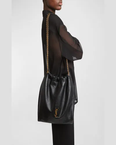 Saint Laurent Jamie 4.3 Pochon Ysl Shoulder Bag In Quilted Leather In Crema Soft