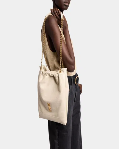 Saint Laurent Jamie 4.3 Pochon Ysl Shoulder Bag In Quilted Leather In Crema Soft