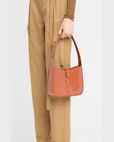 Saint Laurent Le 5 A 7 Ysl Shoulder Bag In Patent Leather In Mild Rose