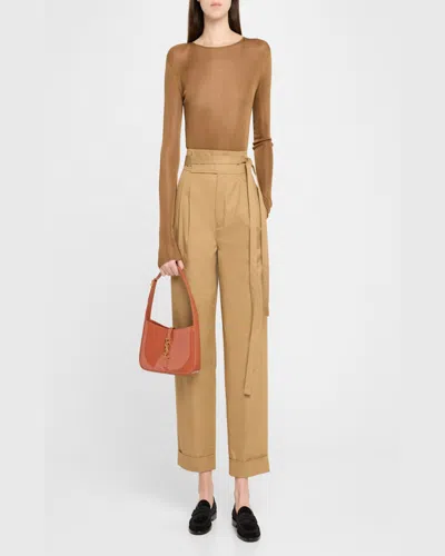 Saint Laurent Le 5 A 7 Ysl Shoulder Bag In Patent Leather In Mild Rose