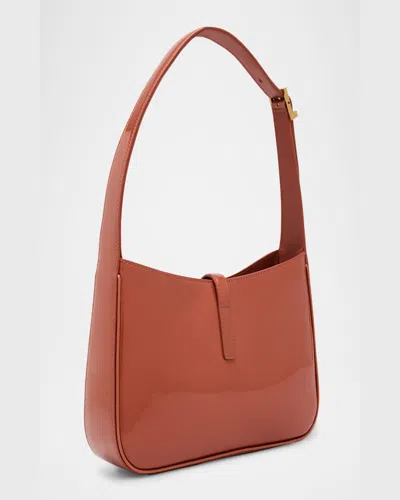 Saint Laurent Le 5 A 7 Ysl Shoulder Bag In Patent Leather In Mild Rose