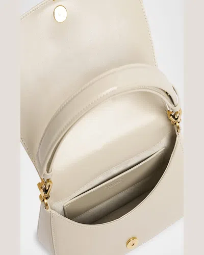 Saint Laurent Voltaire Top-handle Bag In Smooth Leather In Dark Toffee