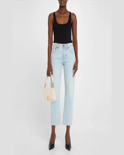 Saint Laurent Voltaire Top-handle Bag In Smooth Leather In Dark Toffee