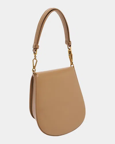 Saint Laurent Voltaire Top-handle Bag In Smooth Leather In Dark Toffee