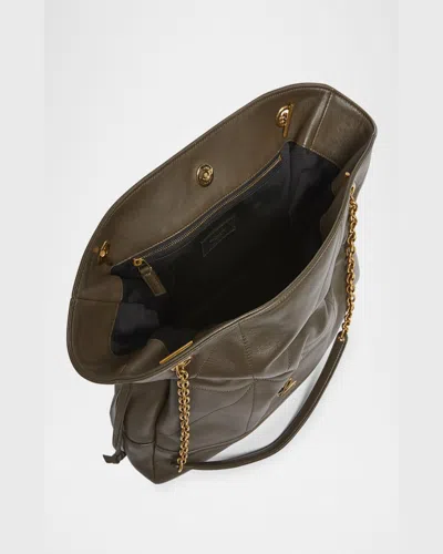 Saint Laurent Jamie 4.3 Shopping Tote Bag In Quilted Leather In Green
