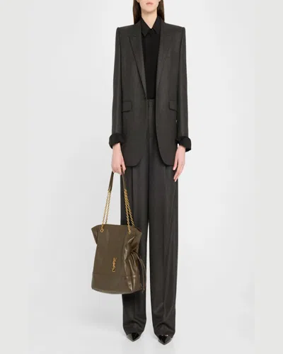 Saint Laurent Jamie 4.3 Shopping Tote Bag In Quilted Leather In Green