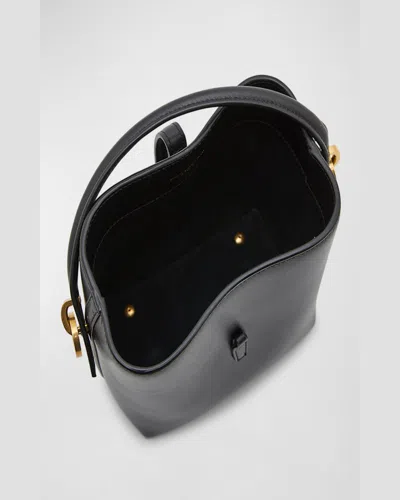 Saint Laurent Le 37 Ysl Bucket Bag In Smooth Leather In Arabica