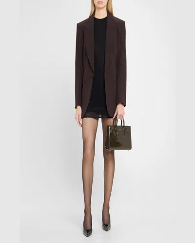 Saint Laurent Sac De Jour Nano Top-handle Bag In Patent Leather In Green