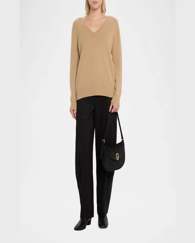 Savette The Small Tondo Suede Hobo Bag In Black