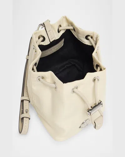 Moncler Nylon And Leather Double Pouch Bag In Natural