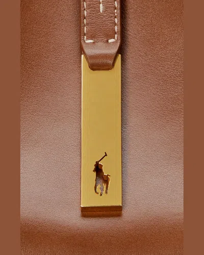 Polo Ralph Lauren Polo Id Medium Leather Shoulder Bag In Brown