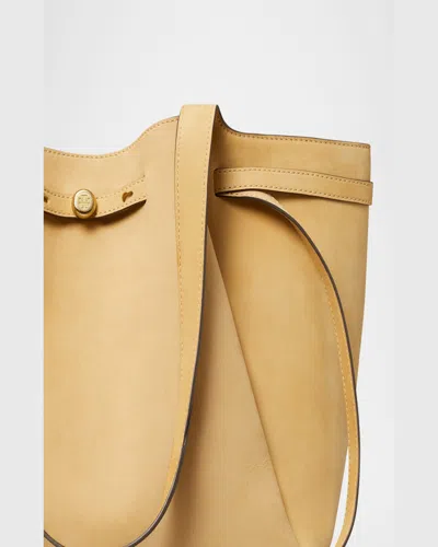 Tory Burch Romy Nubuck Leather Tote Bag In Wheat