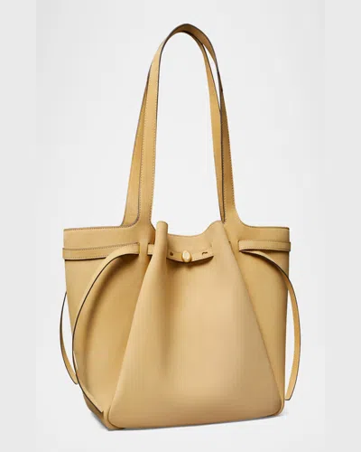 Tory Burch Romy Nubuck Leather Tote Bag In Wheat
