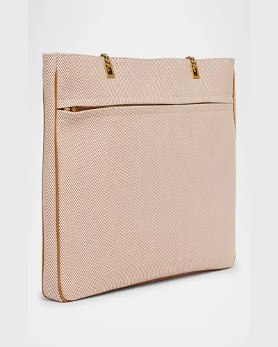 Valentino Large Canvas And Leather Viva Superstar Tote Bag In Brown