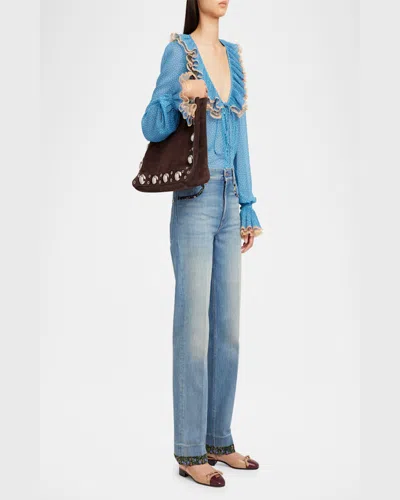 Valentino 'nellcôte' Small Tote Bag In Testa Di Moro