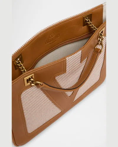 Valentino Small Tote Bag Chain Strap In Tobacco Spice
