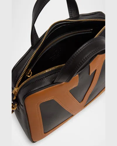 Valentino Viva Superstar Small Vlogo Leather Duffle Top-handle Bag In Nero Spice