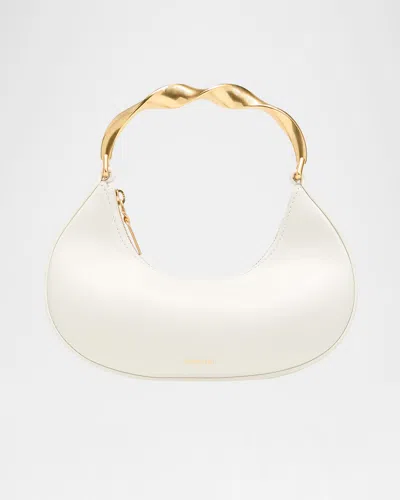 Simkhai Nixi Twist Leather Top-handle Bag In Ivory