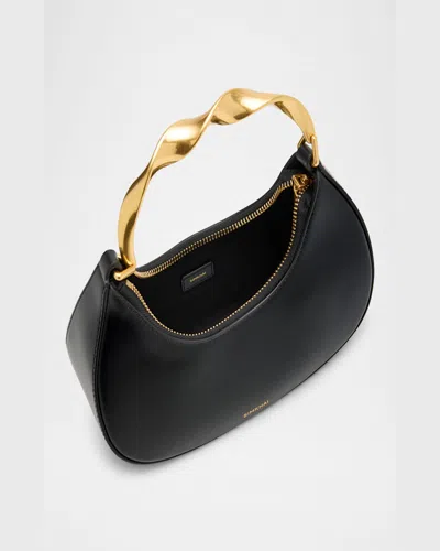 Simkhai Nixi Twist Leather Top-handle Bag In Ivory