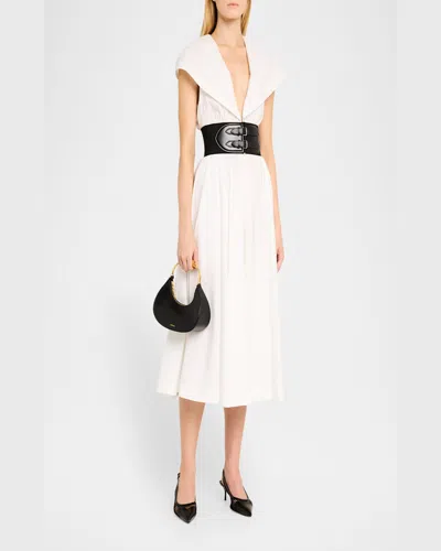 Simkhai Nixi Twist Leather Top-handle Bag In Ivory