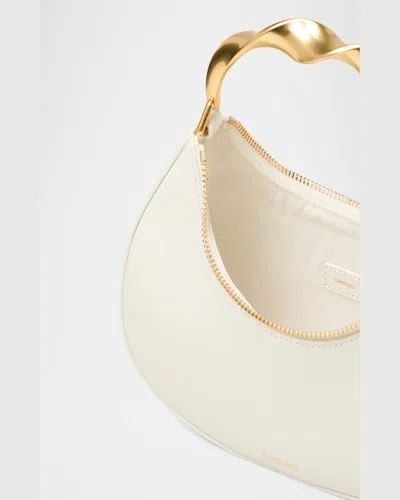 Simkhai Nixi Twist Leather Top-handle Bag In Ivory