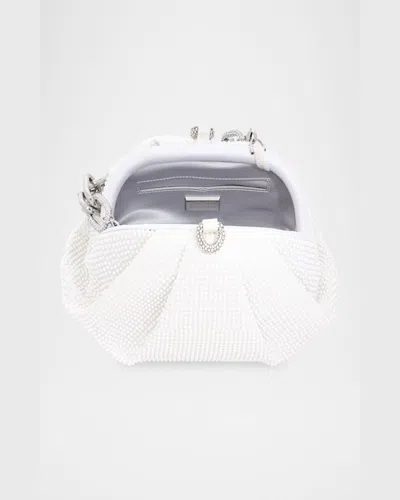 Judith Leiber Gemma Pearly Rhinestone Top-handle Bag In Silver Pearl