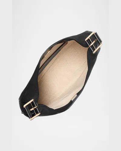 Michael Michael Kors Nolita Large Pebbled Leather Hobo Shoulder Bag In Black