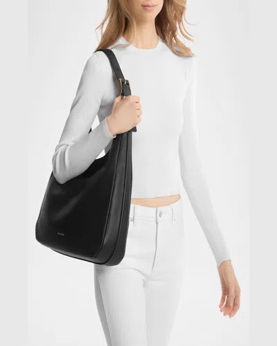 Michael Michael Kors Nolita Large Pebbled Leather Hobo Shoulder Bag In Black