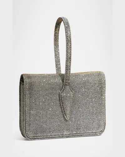 Alexis Bittar Lace-up Glitter Wristlet In Gray