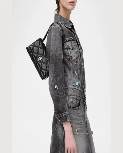 Marc Jacobs The Quilted Mini Dual Shoulder Bag Black In Black