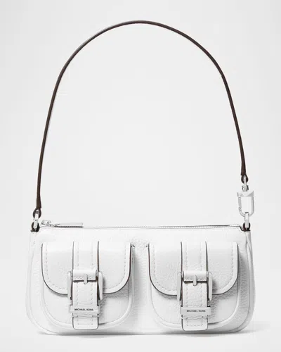 Michael Michael Kors Zoe Small Convertible Pouchette Shoulder Bag In Optic Whit