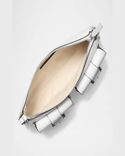 Michael Michael Kors Zoe Small Convertible Pouchette Shoulder Bag In Optic Whit