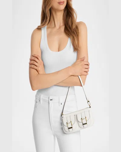 Michael Michael Kors Zoe Small Convertible Pouchette Shoulder Bag In Optic Whit