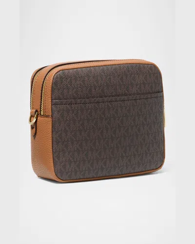 Michael Michael Kors Bryant Media Logo Camera Shoulder Bag In Brn/acorn
