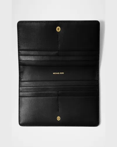 Michael Michael Kors Slim Bryant Wallet With External Zipped Pocket In Black