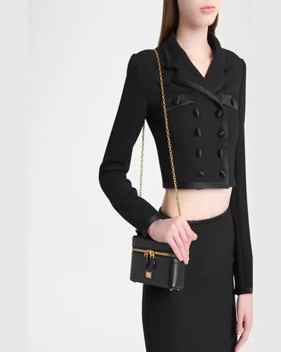 Dolce & Gabbana Sicily Leather Shoulder Bag With Metal Logo Tag In Black