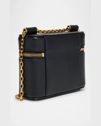 Dolce & Gabbana Sicily Leather Shoulder Bag With Metal Logo Tag In Black