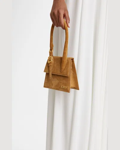 Jacquemus Medium Buckle Leather Crossbody Bag In Camel