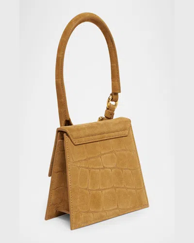 Jacquemus Medium Buckle Leather Crossbody Bag In Camel