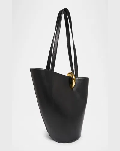 Jacquemus Le Petit Bambola Leather Top Handle Bag In Black