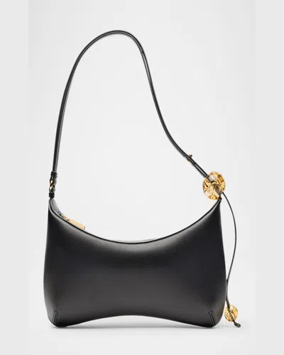 Jacquemus Le Bisou Perle Smooth Leather Bag In Black