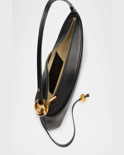 Jacquemus Le Bisou Perle Smooth Leather Bag In Black